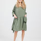 Clarissa linen dress. Olive