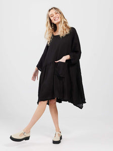 Clarissa Linen dress. Black