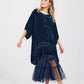 Florentine Velvet Coatdress. Midnight Blue