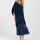 Florentine Velvet Coatdress. Midnight Blue