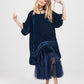 Violette Velvet dress. Midnight Blue