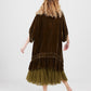 Violette  Velvet dress.  Olive
