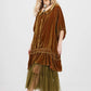 Florentine Velvet Coatdress. Russet Gold.