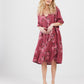 Abigail Floral Linen Coatdress . Bordeaux