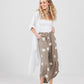 LuLu Linen pants. Taupe Polka dot.