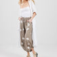 LuLu Linen pants. Taupe Polka dot.
