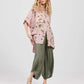 Teddie Floral linen shirt. Dusty Rose