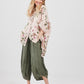 Teddie Floral linen shirt. Dusty Rose