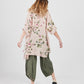 Teddie Floral linen shirt. Dusty Rose