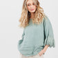 Ellie lace ruffled sleeve top. Pastel Sage green