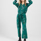 Rupert Boyfriend Floral Linen Shirt. Peacock Green.