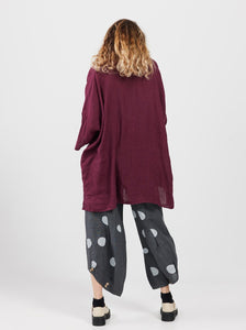 Teddie Linen shirt. Wine