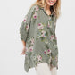 Teddie Floral linen shirt. Khaki