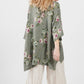 Teddie Floral linen shirt. Khaki