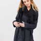 Cotton and lace scarf. Black