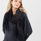 Cotton and lace scarf. Black