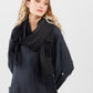 Cotton and lace scarf. Black