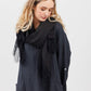 Cotton and lace scarf. Black