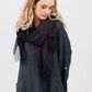 Cotton and lace scarf. Black