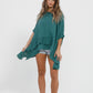 Sorrento Linen top . Peacock Green