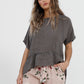 Priscilla Linen top. Charcoal