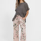 Eva floral linen pants. Pale Pink