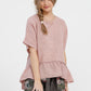 Priscilla linen top. Antique Rose Pink