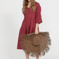 Stella linen dress. Antique Rust.