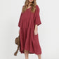 Stella linen dress. Antique Rust.