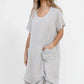 Primavera linen dress. Pale grey.