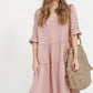 Stella linen dress. Antique Rose