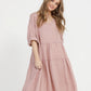 Stella Linen Dress. Dusty Rose