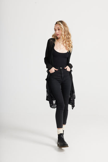 The Poet Cardigan. Ebony