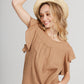 Poppy  Linen dress. Milk Chocolate