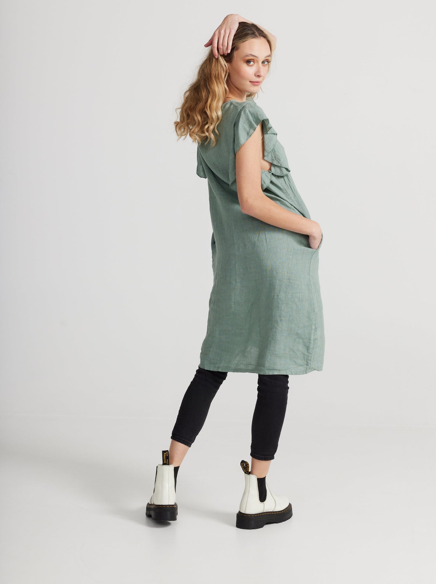 Poppy Linen dress. Robin`s Egg Blue