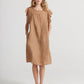 Poppy Linen dress with Ruffled sleeves