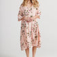 Stella Linen Dress. Floral. Pink
