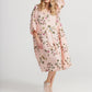 Stella Linen Dress. Floral. Pink
