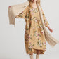 Stella linen floral dress. Caramel