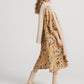 Stella linen floral dress. Caramel