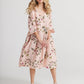 Stella Linen Dress. Floral. Pink