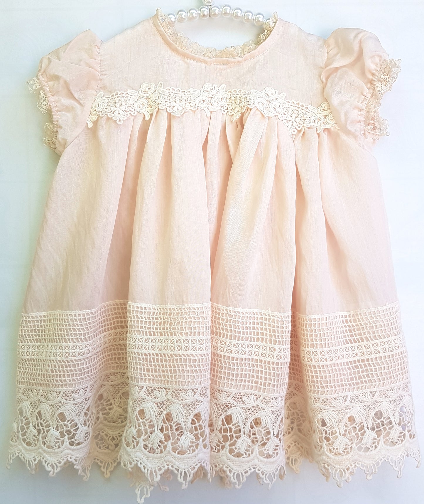 Sugar Plum Baby Heirloom dress. Blush Pink