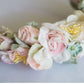 Sabrina Floral headband. Pink. Jewel colours.
