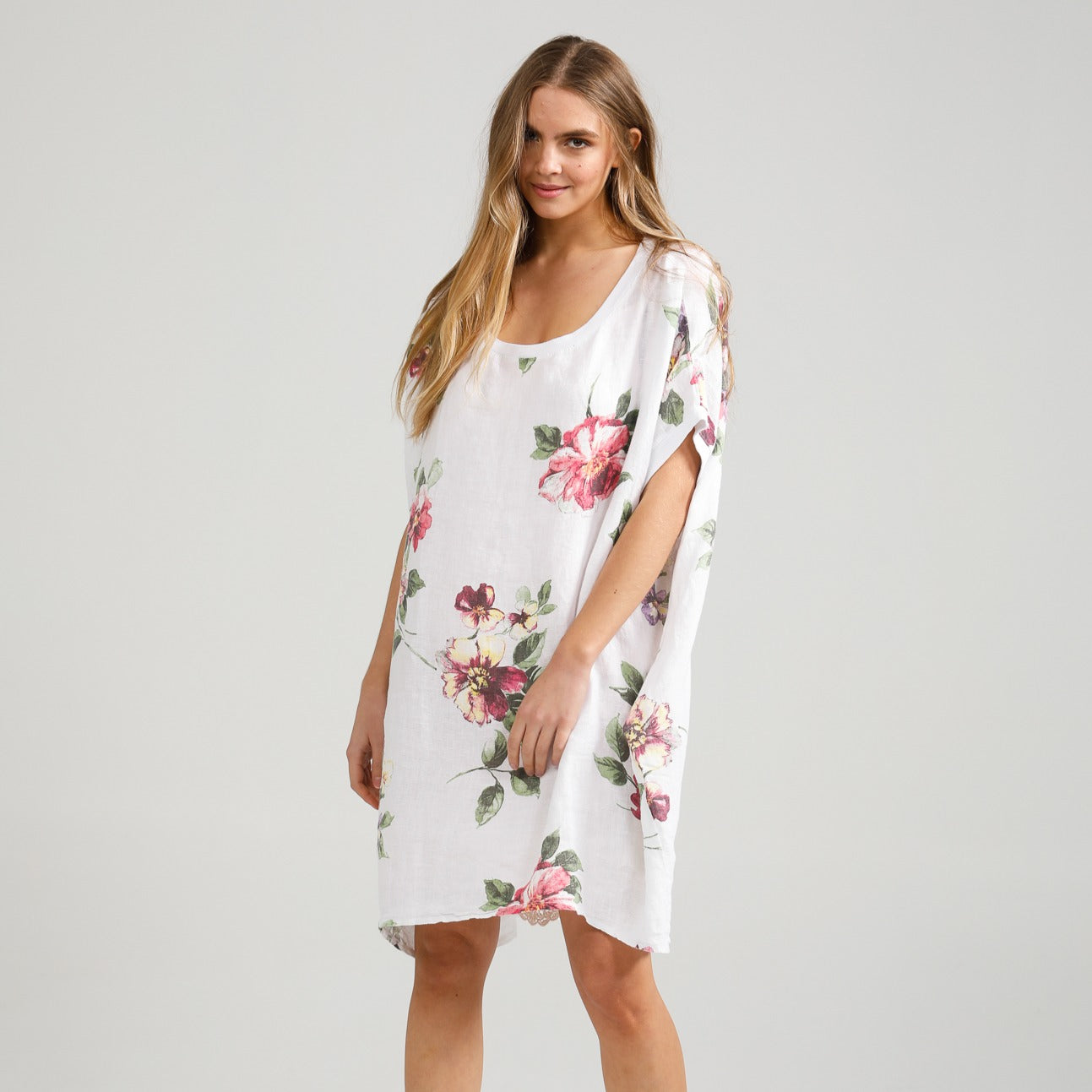 Rosabella linen dress. Icing Sugar Floral