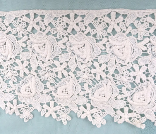 Rose lace. white.