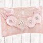 Lace clutch purse. Pale pink.