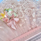 Wide Vintage cotton embroidered lace  in Marie Antoinette Pink