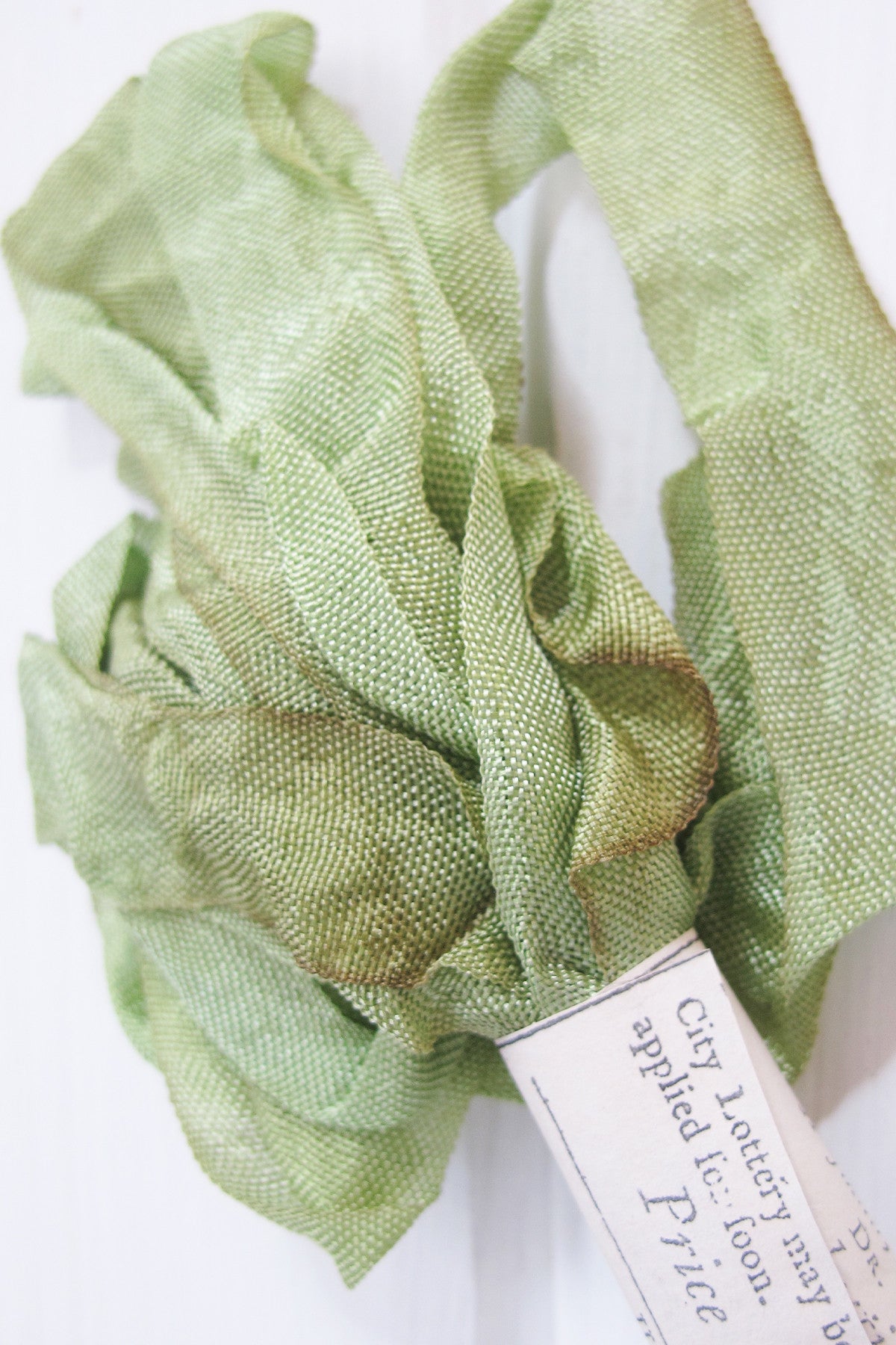 Silk Ribbon in Apple Green
