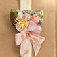 vintage rose posy baby band in cream & pink.