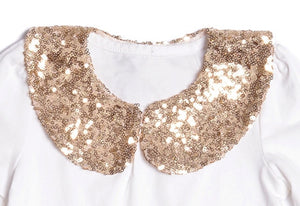 All that Glitters Top with Sequinned collar.